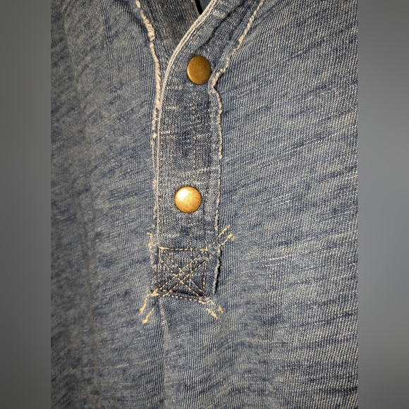 We the Free Love This Henley Blue Distressed Free People M Medium High Low Asymm - Picture 8 of 13